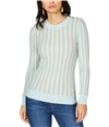 I-N-C Womens Textured Stripe Pullover Sweater green S
