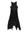 bar III Womens Satin Pleated Dress black S