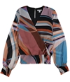 bar III Womens Smocked Pullover Blouse sunset XS