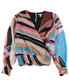 bar III Womens Smocked Pullover Blouse sunset2 L