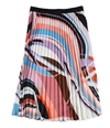 bar III Womens Abstract Pleated Skirt multi L