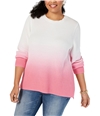 I-N-C Womens Ombre Pullover Sweater ltpaspink 1X