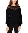 I-N-C Womens Lace Detail Pullover Sweater black S