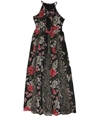 I-N-C Womens Floral Maxi Dress black 2