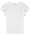bar III Womens Grommet Embellished T-Shirt white L
