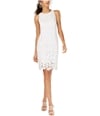 bar III Womens Sleeveless Lace Sheath Dress white 6
