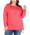 I-N-C Womens Drawstring Pullover Sweater coral 1X