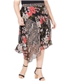 I-N-C Womens Floral Mix Print Asymmetrical Midi Skirt