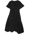 Alfani Womens Handkerchief Hem Wrap Dress black 14