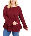 Style & Co. Womens Ruffle-Hem Pullover Sweater winestone 0X
