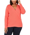 I-N-C Womens Surplice Pullover Sweater grapefruit 3X