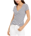 I-N-C Womens Striped Basic T-Shirt black XS