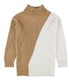 Alfani Womens 2-Tone Pullover Sweater medbeige L