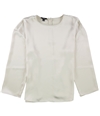 Alfani Womens Solid Pullover Blouse ivory M
