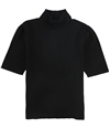 Alfani Womens Turtleneck Elbow-Sleeve Pullover Sweater black S