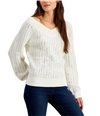 I-N-C Womens Embellished Pullover Sweater white L