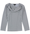 Alfani Womens Shiny Pullover Blouse ltpasblue S