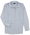Alfani Womens Seamed Button Up Shirt blue S