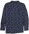 Alfani Womens 2-Tone Button Up Shirt navy XS