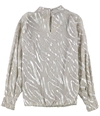 Alfani Womens Bubble Pullover Blouse beige S