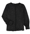 Alfani Womens Animal Print Pullover Blouse black S