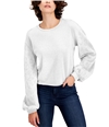 I-N-C Womens Embellished-Sleeve Pullover Sweatshirt washedwhite M