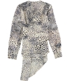 Alfani Womens Animal Print Pullover Blouse beige XS
