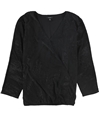 Alfani Womens Textured Pullover Blouse black M