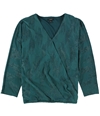 Alfani Womens Textured Pullover Blouse teal L