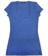 I-N-C Womens Ribbed Basic T-Shirt blue S