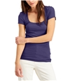 I-N-C Womens Ribbed Basic T-Shirt brightpur M