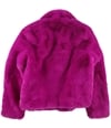 I-N-C Womens Faux Fur Coat fuchsia M