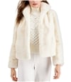 I-N-C Womens Faux Fur Coat white L