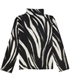 Alfani Womens Zebra Print Pullover Blouse black S
