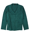 Alfani Womens Textured Pullover Blouse green L