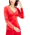 I-N-C Womens Velvet Pullover Blouse red XL