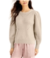 I-N-C Womens Volume-Sleeve Pullover Sweater natural XS