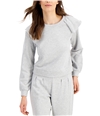 I-N-C Womens Ruffled Sweatshirt gray XS