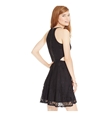 Material Girl Womens Side Cutout Lace A-line Dress caviarblack XS