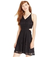 Material Girl Womens Side Cutout Lace A-Line Dress