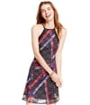 Material Girl Womens Printed Illusion A-Line Dress