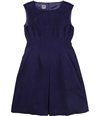 Anne Klein Womens Jacquard Fit & Flare Dress purple 4