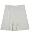 Nine West Womens Solid Flared Skirt white 14