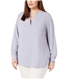 Anne Klein Womens Solid Pullover Blouse, TW4