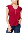 Bcx Womens Lace Trim Pullover Blouse