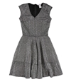 bar III Womens Fit & Flare A-line Dress silvergrey XS