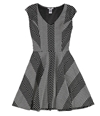 bar III Womens Fit & Flare A-line Dress blackcombo XS
