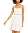 BCX Womens Crochet Trim Fit & Flare Dress white 7