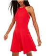 BCX Womens Scalloped Fit & Flare Scuba Dress red 13