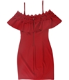 BCX Womens Lace Trim Bodycon Dress red 5